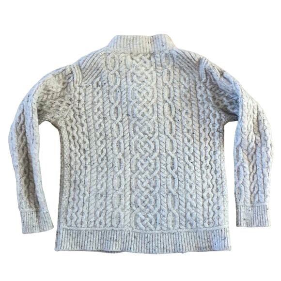 Aran Crafts Irish cable crewneck with 4 front buttons & pockets size XS - Picture 2 of 11